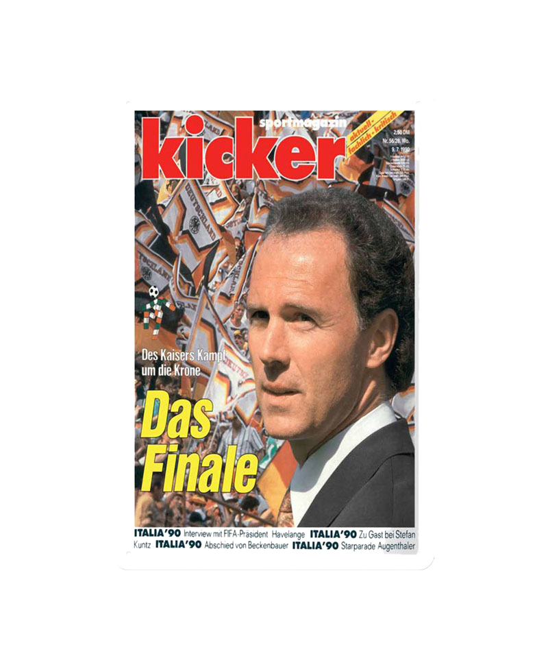 kicker Retro-Blechschild 1990 - rot