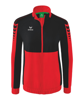 Erima Six Wings Präsentationsjacke Damen Rot Schwarz - rot
