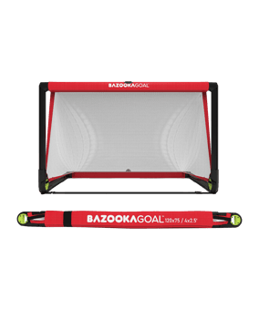 Bazookagoal Teleskoptor | 120x75 cm Rot Weiss | Funino Fußball Minitor - rot
