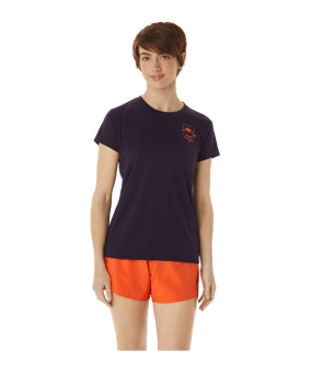 Asics Fujitrail T-Shirt Damen Schwarz F500 - lila