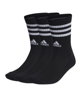 adidas 3S Cush Crew 3er Pack Socken Schwarz Weiss - schwarz