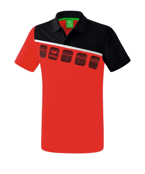 Erima 5-C Poloshirt Rot Schwarz - rot