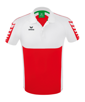 Erima Six Wings Poloshirt Rot Weiss - rot
