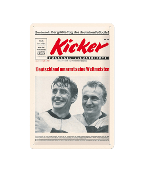 kicker Retro-Blechschild 1954 - weiss