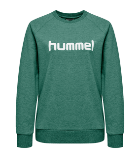 Hummel Cotton Logo Sweatshirt Damen Grün F6140 - gruen