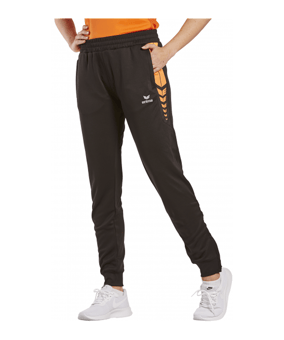 Erima Six Wings Worker Hose Damen Schwarz Orange - schwarz