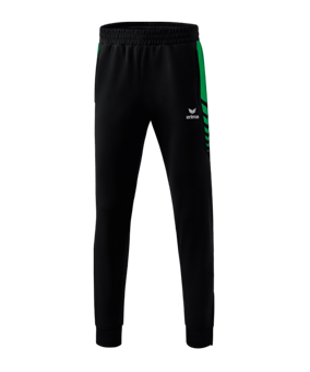 Erima Six Wings Worker Hose Kids Schwarz Smaragd - schwarz