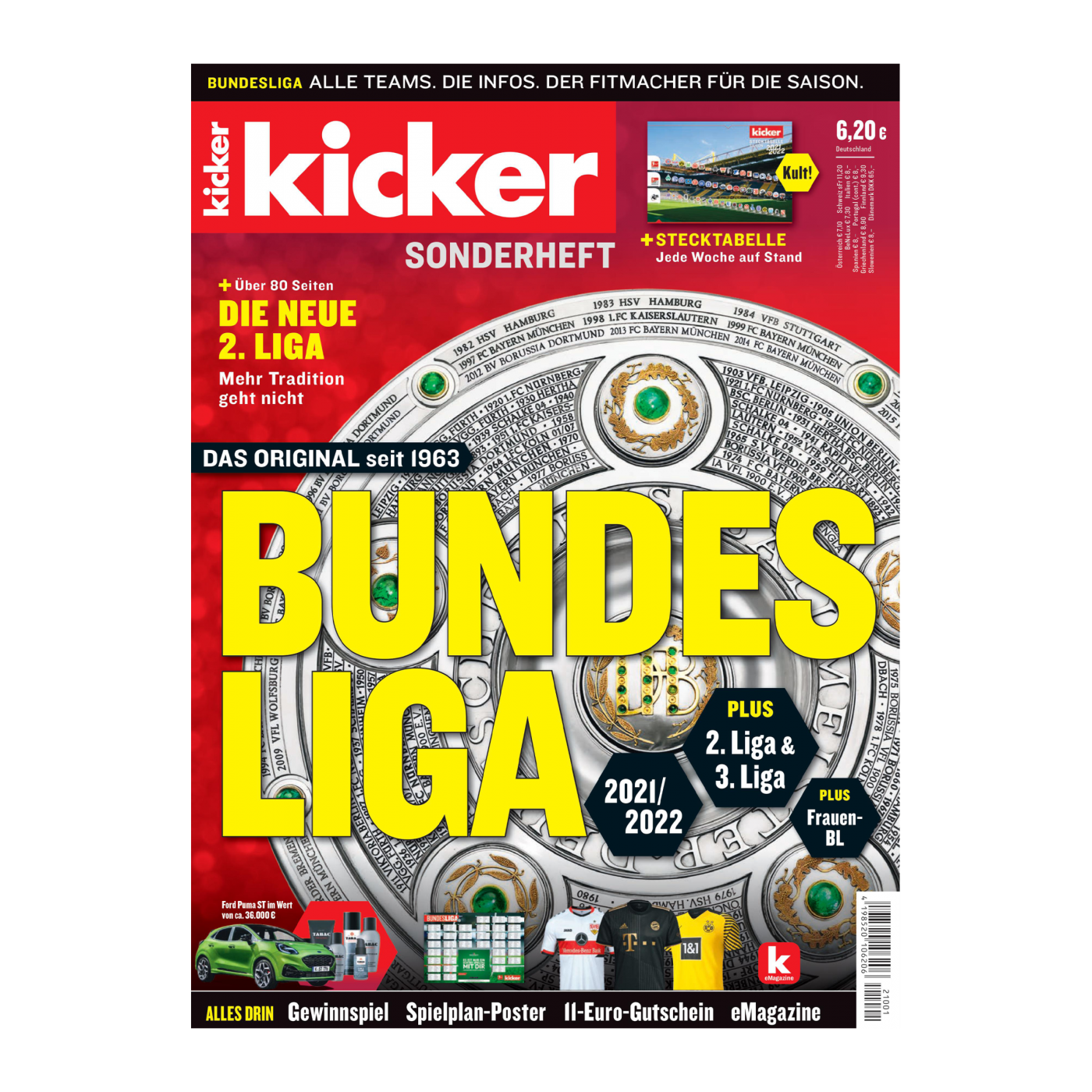 kicker Sonderheft Bundesliga 2021/2022 rot