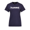 Hummel Cotton T-Shirt Logo Damen Blau F7026 - Blau