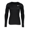 Nike Pro Longsleeve Schwarz Weiss F010 - schwarz